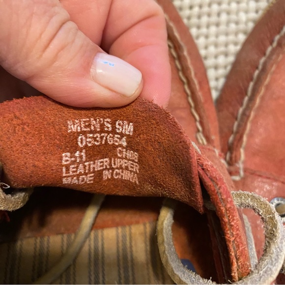 Men’s Sperry Topsiders Red Leather weathered size 9M Hard to find color - Picture 5 of 5